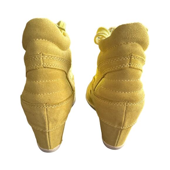 Ash Bowie Wedge Limited Edition Lemon Yellow Suede Canvas Sneaker Sz 10.5 / 11 - Picture 9 of 15